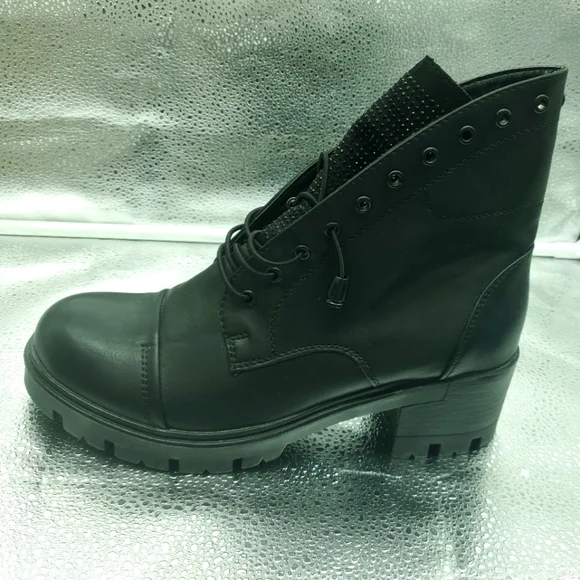 Via giulia women's lace-up black Bootie Sz 10 - Picture 6 of 11